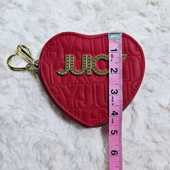 Juicy Couture - Crimson Heart Shaped Keychain Coin Purse - Picture 9 of 11